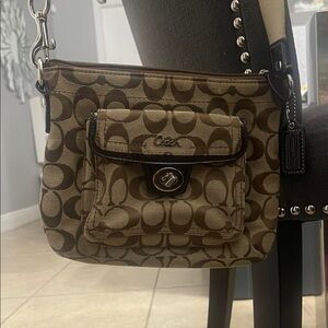 Coach Tan and Brown Crossbody Bag